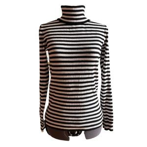 Striped turtleneck sweater
